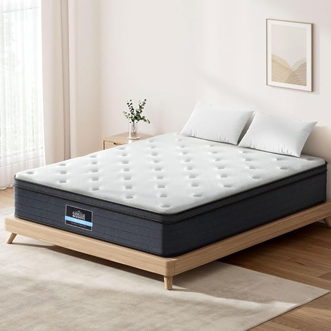 Giselle Bedding Eve Euro Top Pocket Spring Mattress 34cm Thick - Queen