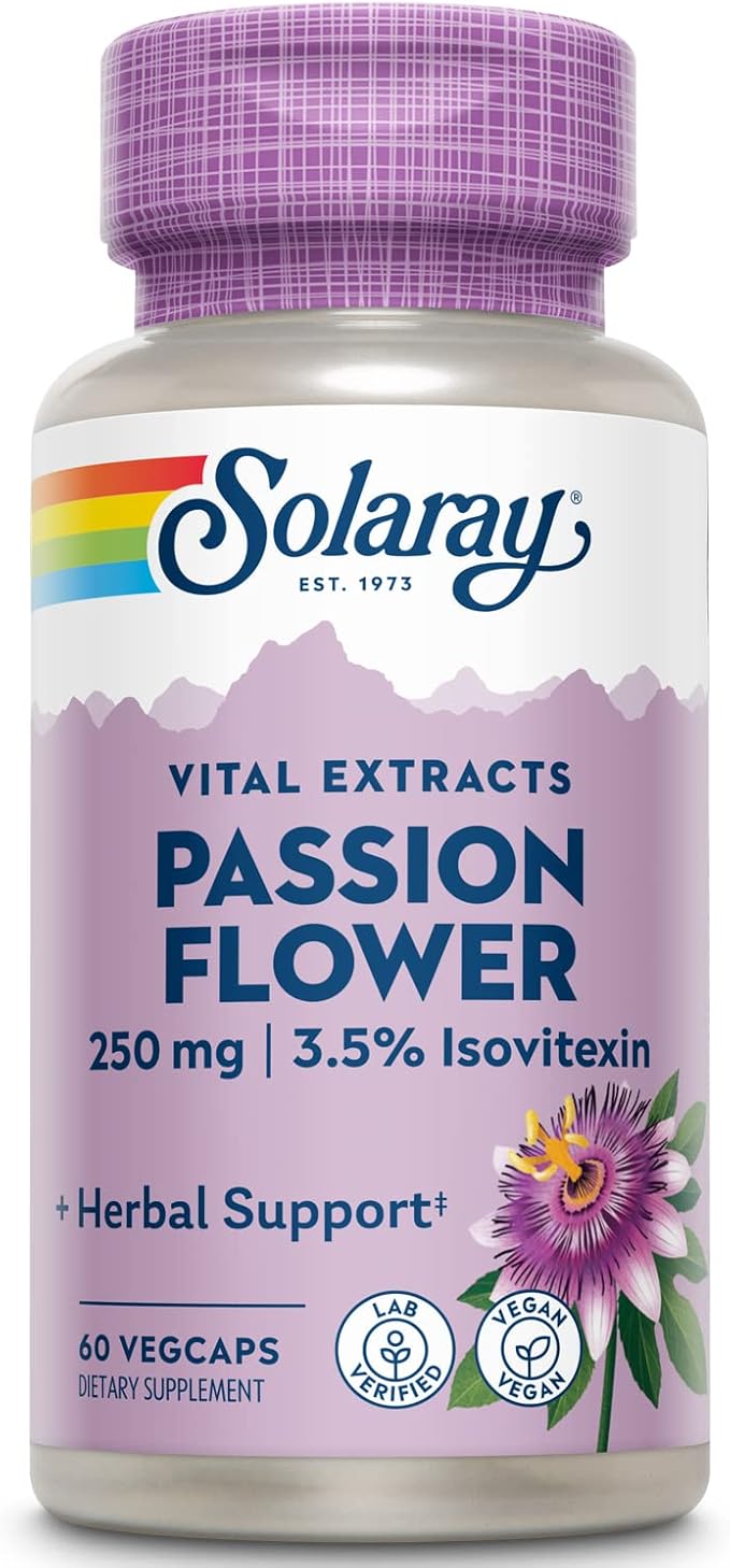Solaray Passion Flower Extract, 250 mg, Capsules - 60 count