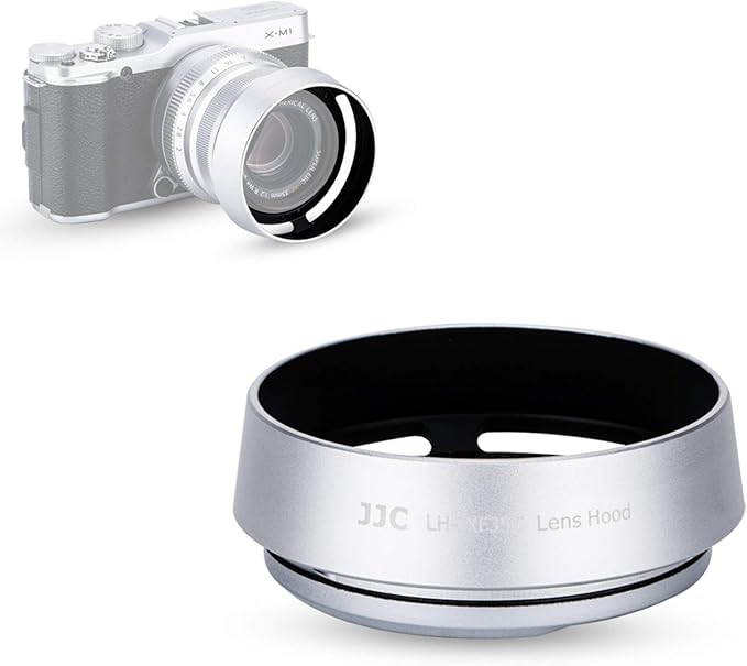 JJC Silver Metal Bayonet Lens Hood For Fujinon XF 35mm F2 R Wr/ Fujinon XF 23mm F2 R WR, Fuji 35mm F2 Lens Hood, Fuji 23mm F2 Lens Hood, 35mm F2 Hood,