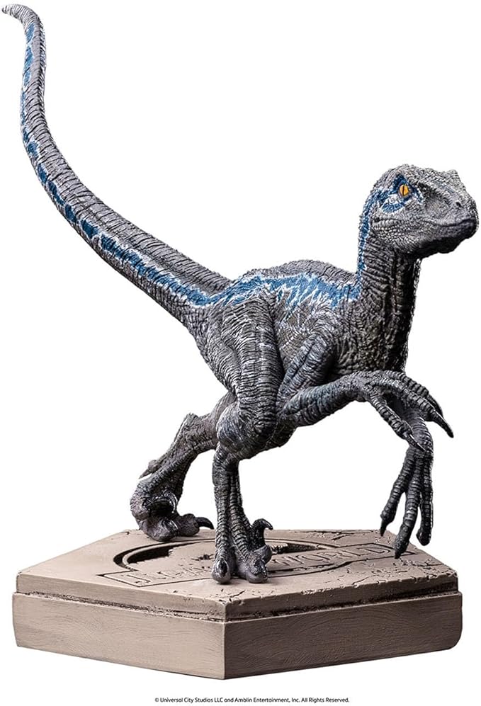 Jurassic World Icons Statue Velociraptor Blue