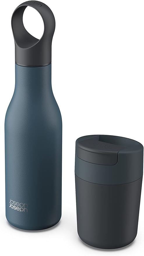 Joseph Joseph Refill Reuse Repeat 2-Piece Travel Mug & Bottle Set Blue