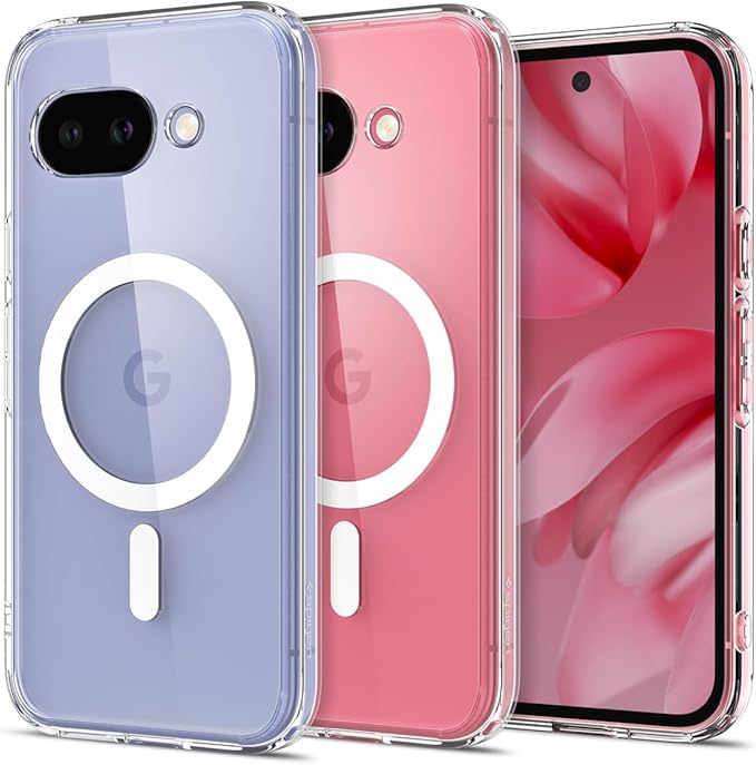 SPIGEN Ultra Hybrid (MagFit) MagSafe Compatible for Google Pixel 9a Case [Colour:Clear Case / White Ring]