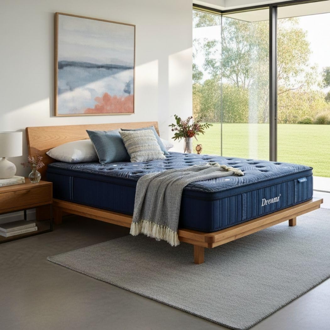 Dreamz Spring Mattress Bed Pocket Tight Top Foam Medium Soft Double Size 16cm