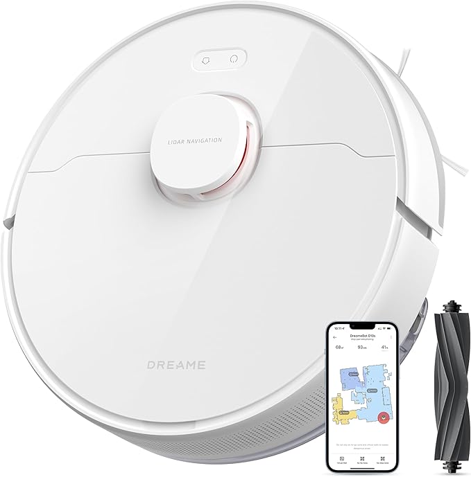 Dreame D10s Robot Vacuum Cleaner And Mop, 5000Pa Power Suction, Lds Navigation, Up To 280 Minutes Runtime, App Control, Multi-floor Mapping, For