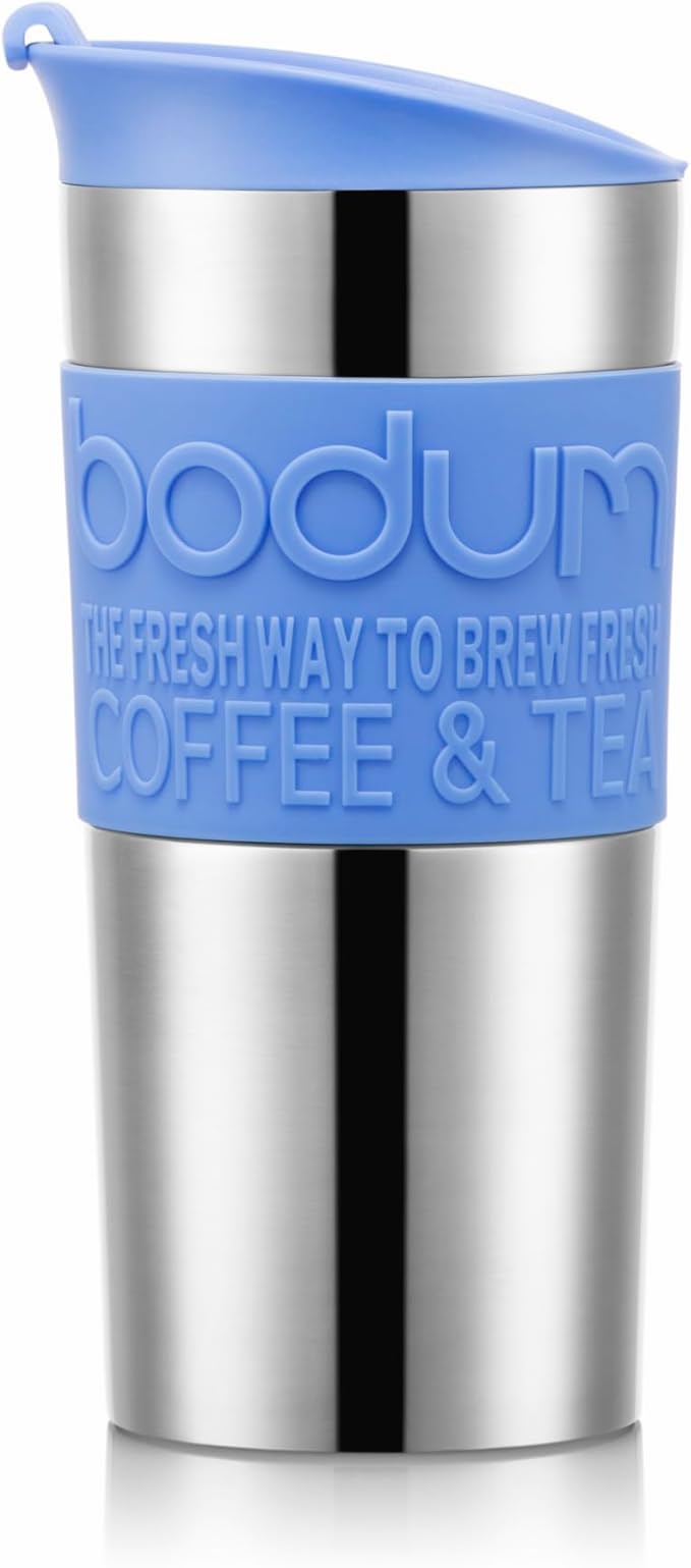 Bodum Travel Mug Stainless Steel Vacuum Travel Mug - White 0.35 L, 12 oz (11068-913)