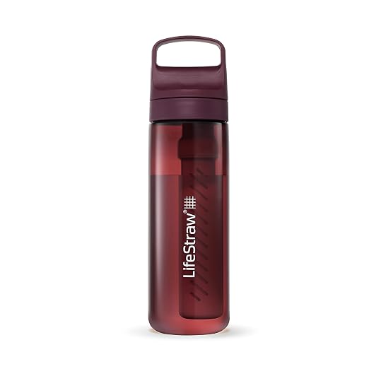 LifeStraw Go 2.0 - 650ml Water Filter Bottle - Merlot Me Away