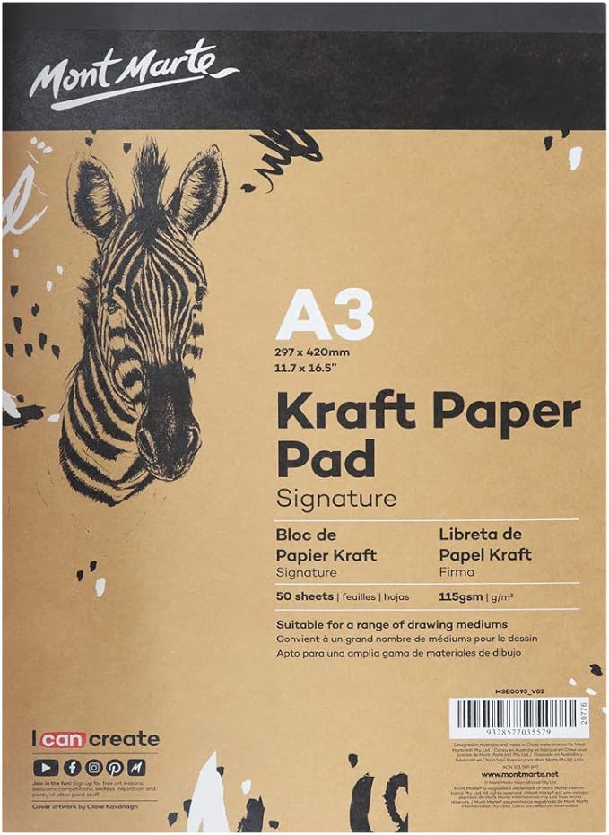 Mont Marte Signature Kraft Paper Pad A3 50 Sheets