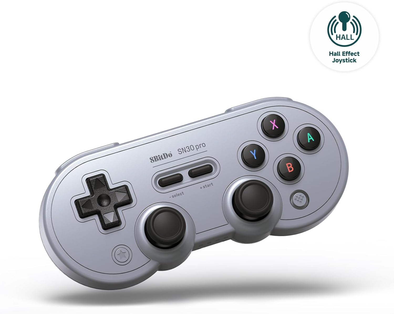 8BitDo SN30 Pro Bluetooth Controller, Hall Effect Joystick Update, Compatible with Switch, PC, macOS, Android, Steam Deck & Raspberry Pi (Gray)