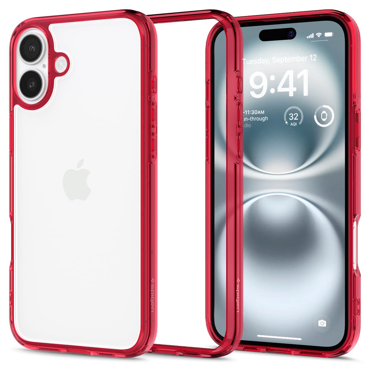SPIGEN Ultra Hybrid for iPhone 16 Case [Colour:Red Crystal]
