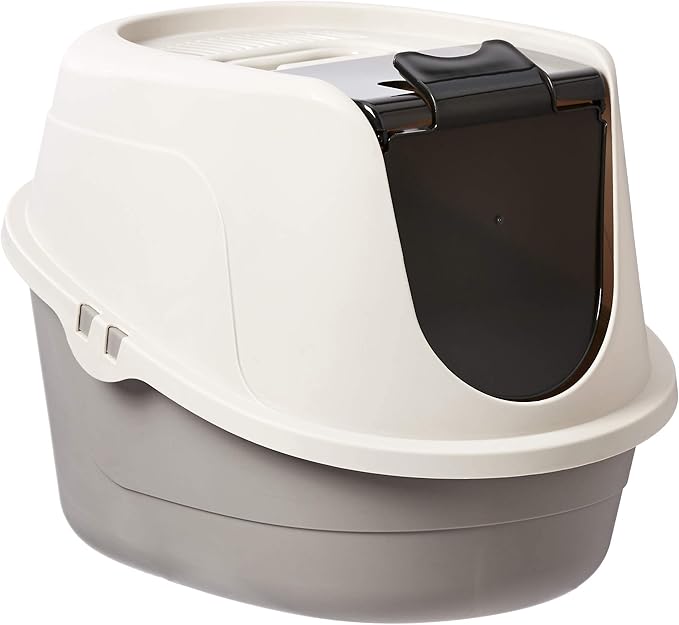 Amazon Basics No-Mess Hooded Cat Litter Box, 53 x 41 x 13 Centimeters, Standard