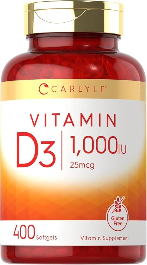 Vitamin D3 1000 IU | 400 Softgels | 25 mcg | by Carlyle