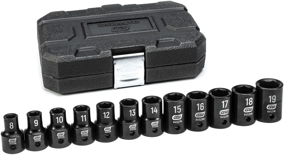 GearWrench 84933N 25 Piece 1/2" Drive 6 Point Impact Socket Set Metric