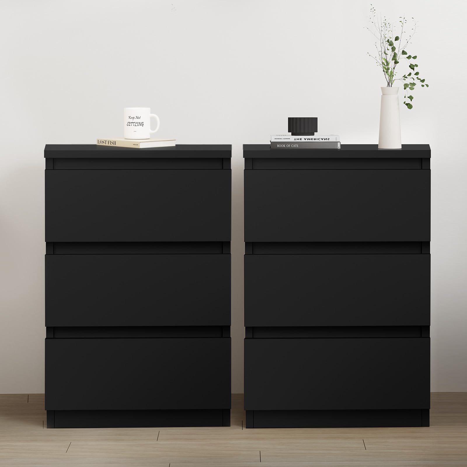 ALFORDSON Bedside Table Nightstand 3 Drawers Side End Table Black