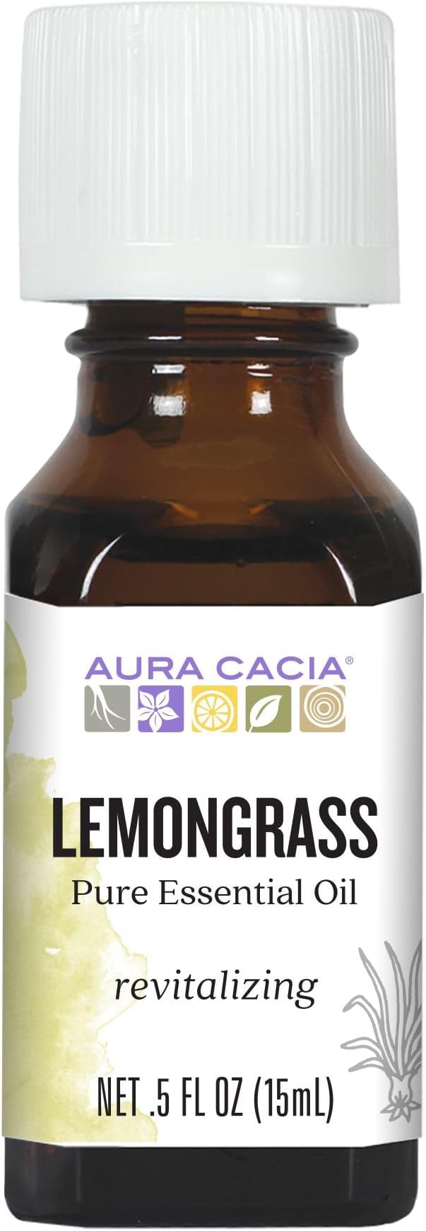 Aura Cacia Pure Essential Oil, Lemongrass, Revitalizing - .5 fl oz