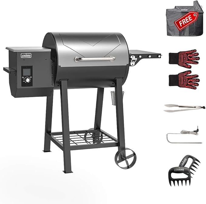 ASMOKE Wood Pellet Grill Silver AS500N-2