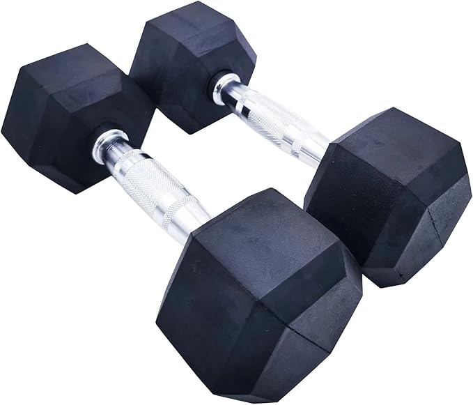 Rubber Hex Dumbbells 57.5kg Pairs