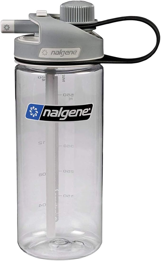 Nalgene SUSTAIN Tritan BPA-Free MultiDrink Water Bottle Made with Material Derived from 50% Plastic Waste, 20 oz, Clear