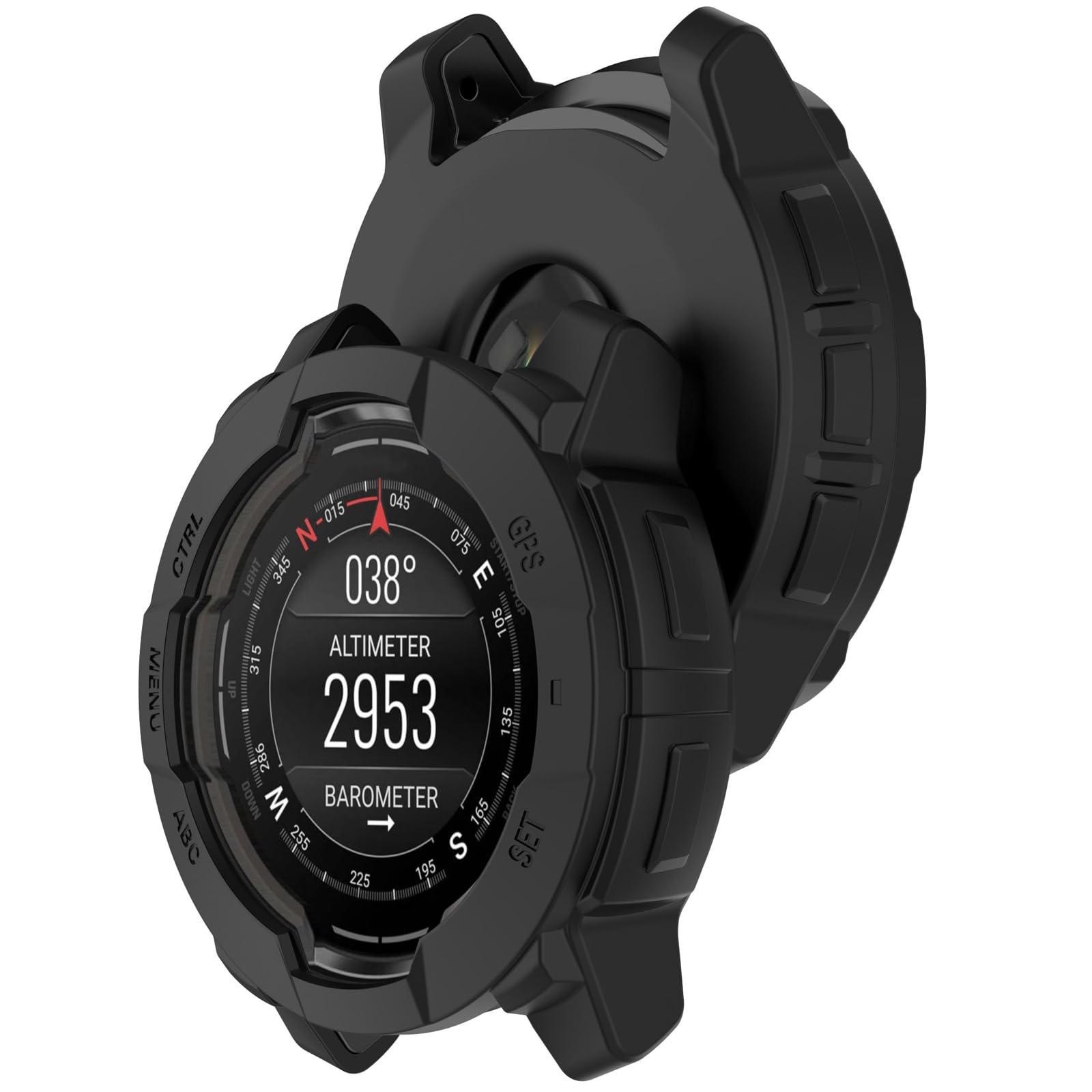 Wigento for Garmin Instinct 3 AMOLED / Solar 45mm Silicone Protective Case Black