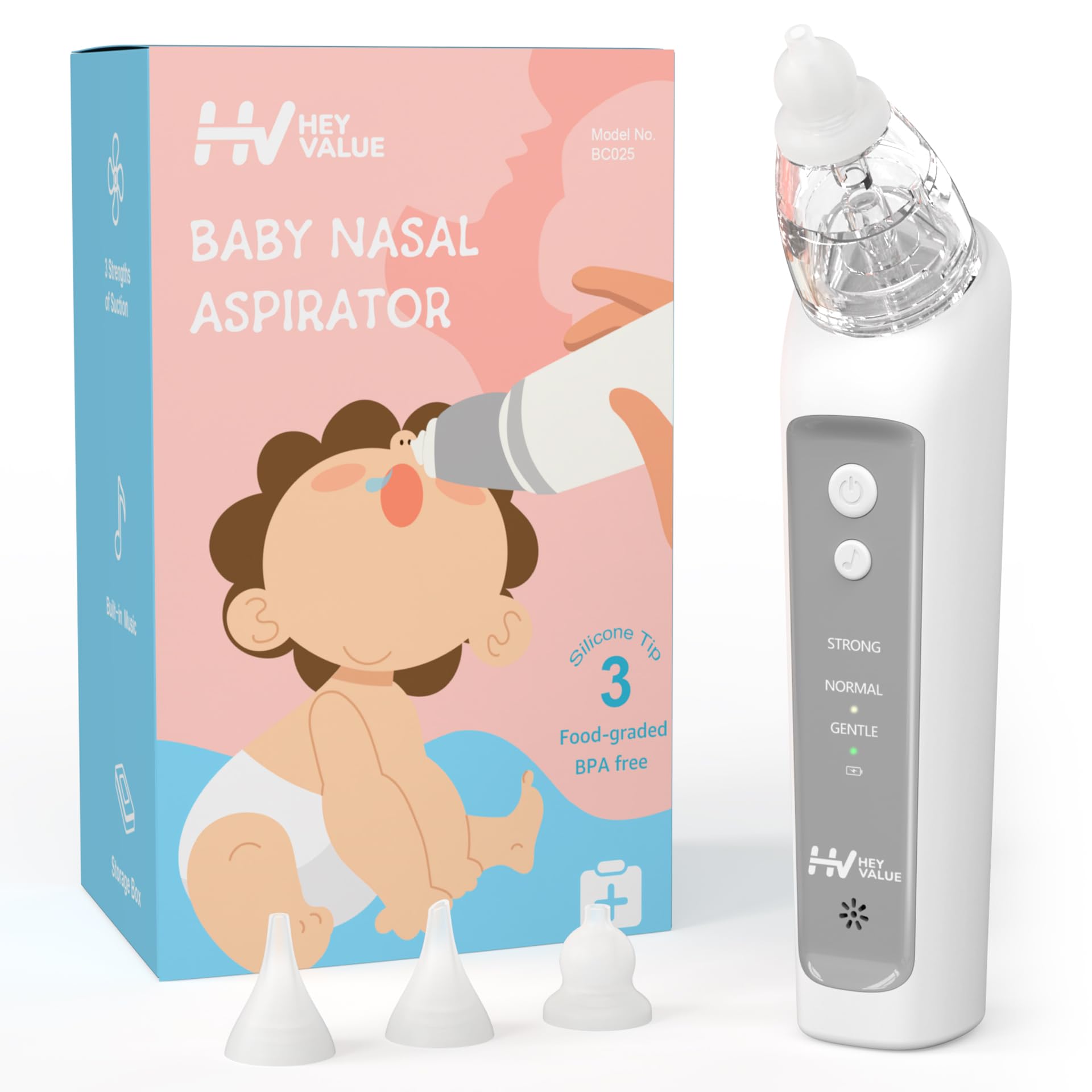 Baby Nasal Aspirator | Nose Sucker For Baby | Baby Nose Cleaner | Electric Nasal Aspirator For Toddler, Rechargeable With Music Function Adjustable