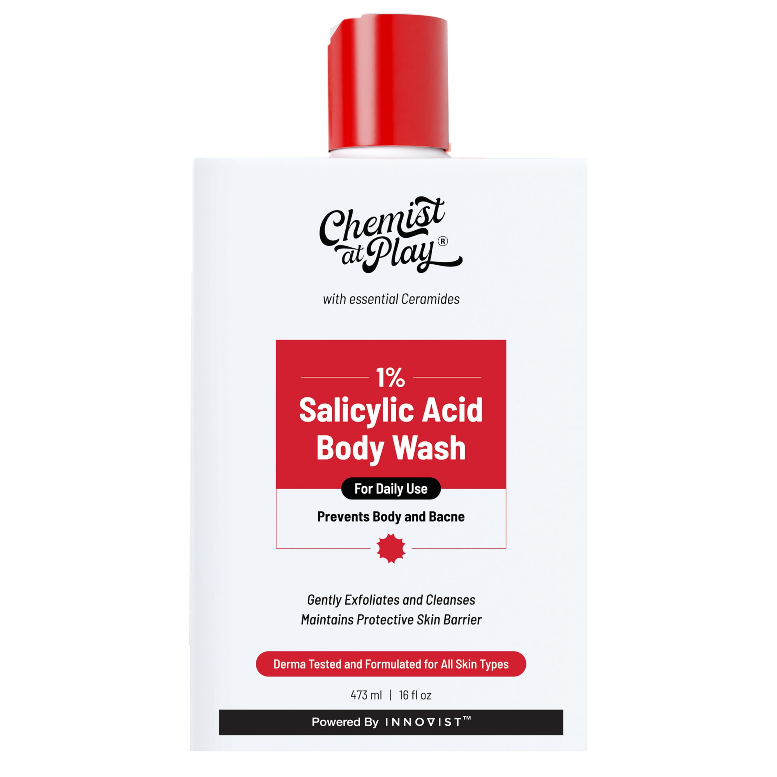 Chemist at Play Acne Control Body Wash for Body Acne, Bumpy Skin & Deep Cleanses Skin - 473 ml