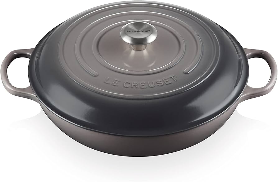 Le Creuset Signature 5 Quart Enameled Cast Iron Braiser Oyster