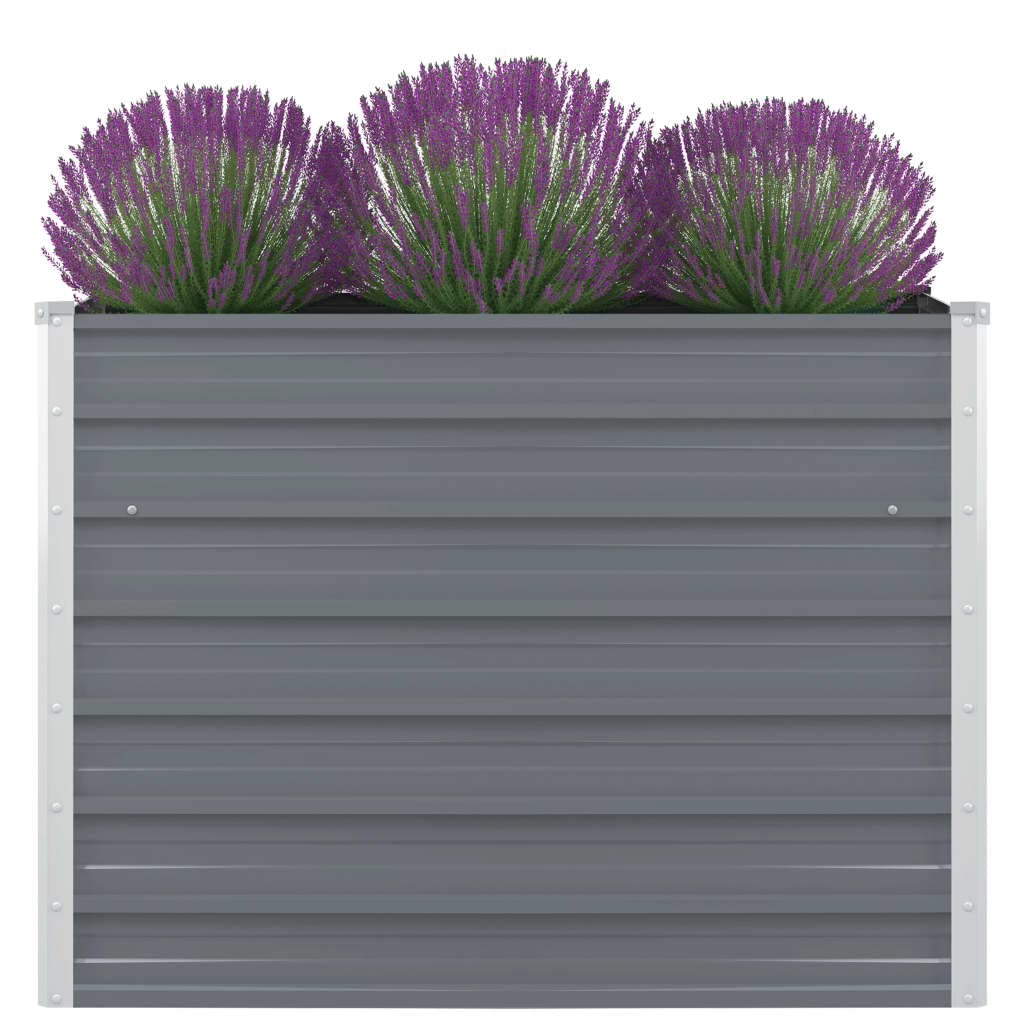 vidaXL - Garden Raised Bed Galvanised Steel - Grey - 100x40x77 cm