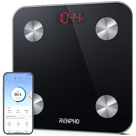 RENPHO Scale for Body Weight, Digital Weighing Elis Scales with Body Fat, FSA/HSA Eligible Smart Bluetooth Body Fat Measurement Device, Body