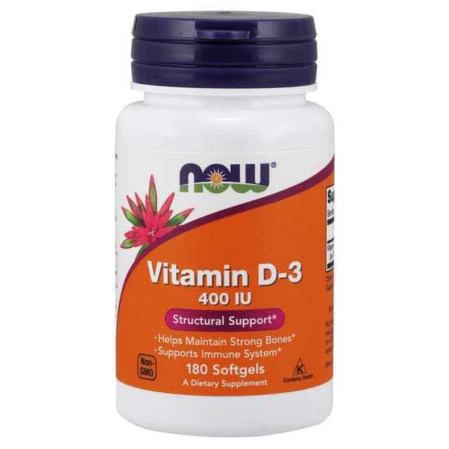 Now Foods Vitamin D-3 - 400 IU - 180 Softgels