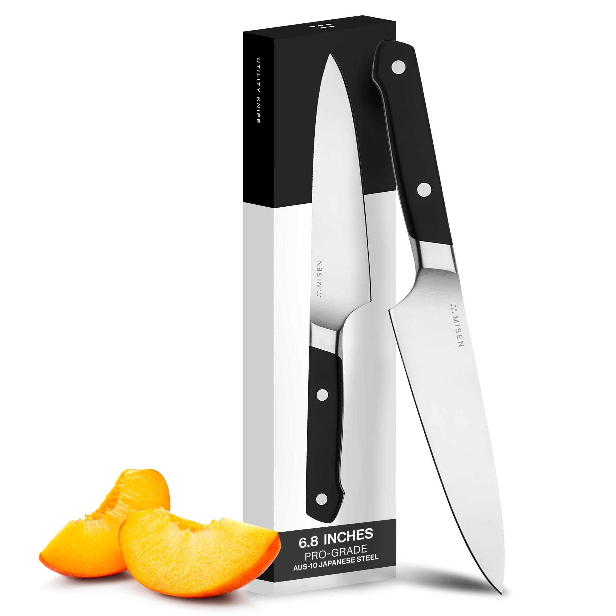 Misen Chef Knife - 8 Inch Professional Kitchen Knife - High Carbon Steel Ultra Sharp Chef's Knife, Black