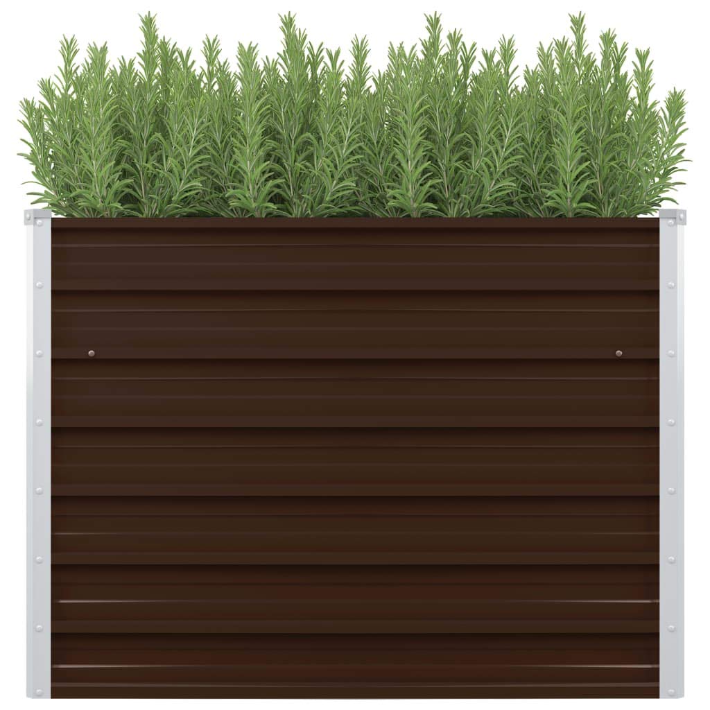 vidaXL - Raised Garden Bed Galvanised Steel - Brown - 100x100x77 cm