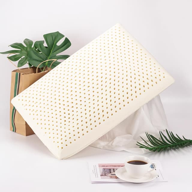 Talatex 100% Natural Premium Latex Pillow, Medium Low Pofile Latex Dunlop Pillow Helps Relieve Pressure, Neck and Shoulder Pain, No Memory Foam