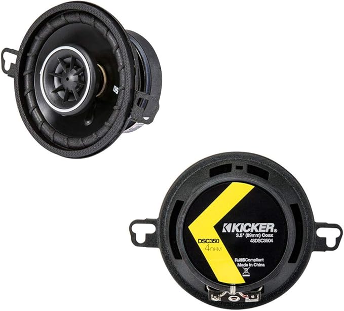 Kicker 43DSC3504 3.5" 80W 2-Way Car Audio Coaxial Speakers 3-1/2"
