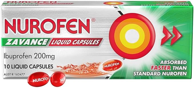 Nurofen Zavance Fast Pain Relief Liquid Capsules 200mg Ibuprofen 100 Pack