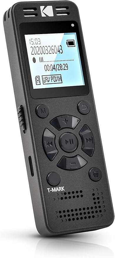 Kodak VRC350 Digital Voice Recorder With 8GB Memory, 6 Levels For Var, 581 Hours Recording Time With Recording Scenes Feature