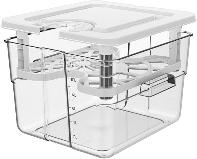 Sous Vide Container With Lid and Rack Sous Vide Containers Sous Vide Pot 12.6 Quart Slow Cooker Container Cooking Container Compatible With Most