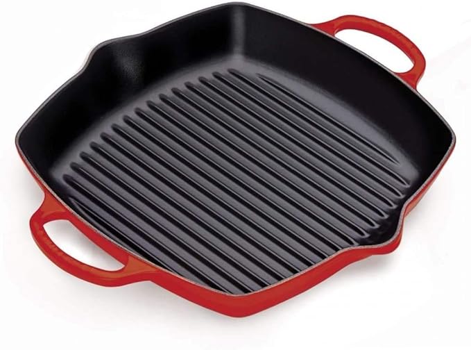 Le Creuset Signature Cast Iron Square Grill 30cm Cerise Red