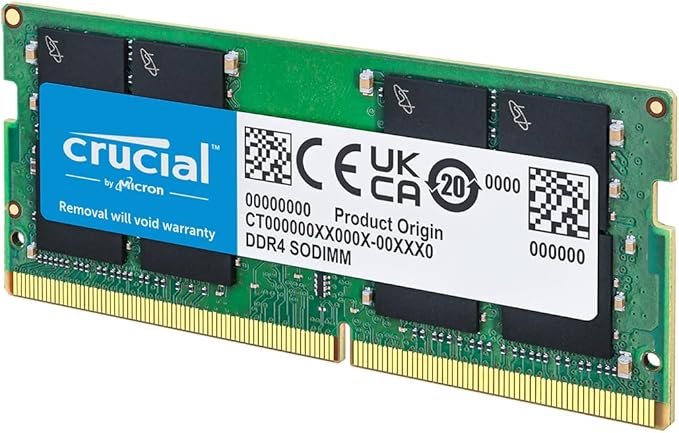 Crucial 64GB (2x32GB), PC4-25600 (3200MHz) DDR4 SODIMM