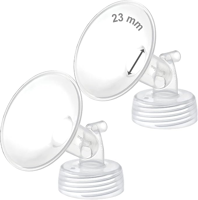 Maymom Wide Neck Pump Part for Spectra S1/S2 Pumps; Incl Wide Mouth Flange; Not Original Spectra Flange; Replaces Spectra Shield (23 mm Two Flanges)