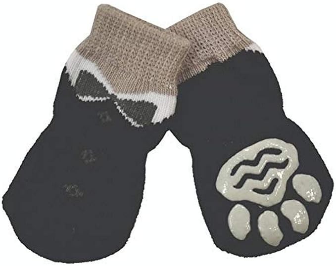 Zeez Dog Socks Non-slip Black Tuxedo Extra Large
