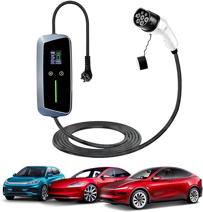 X-CAR Type 2 Portable EV Charger 10 Amp 2.4KW Australian Plug 5 Meters for Tesla Model 3 Model Y BYD Atto3 Polestar MG EV Accessories