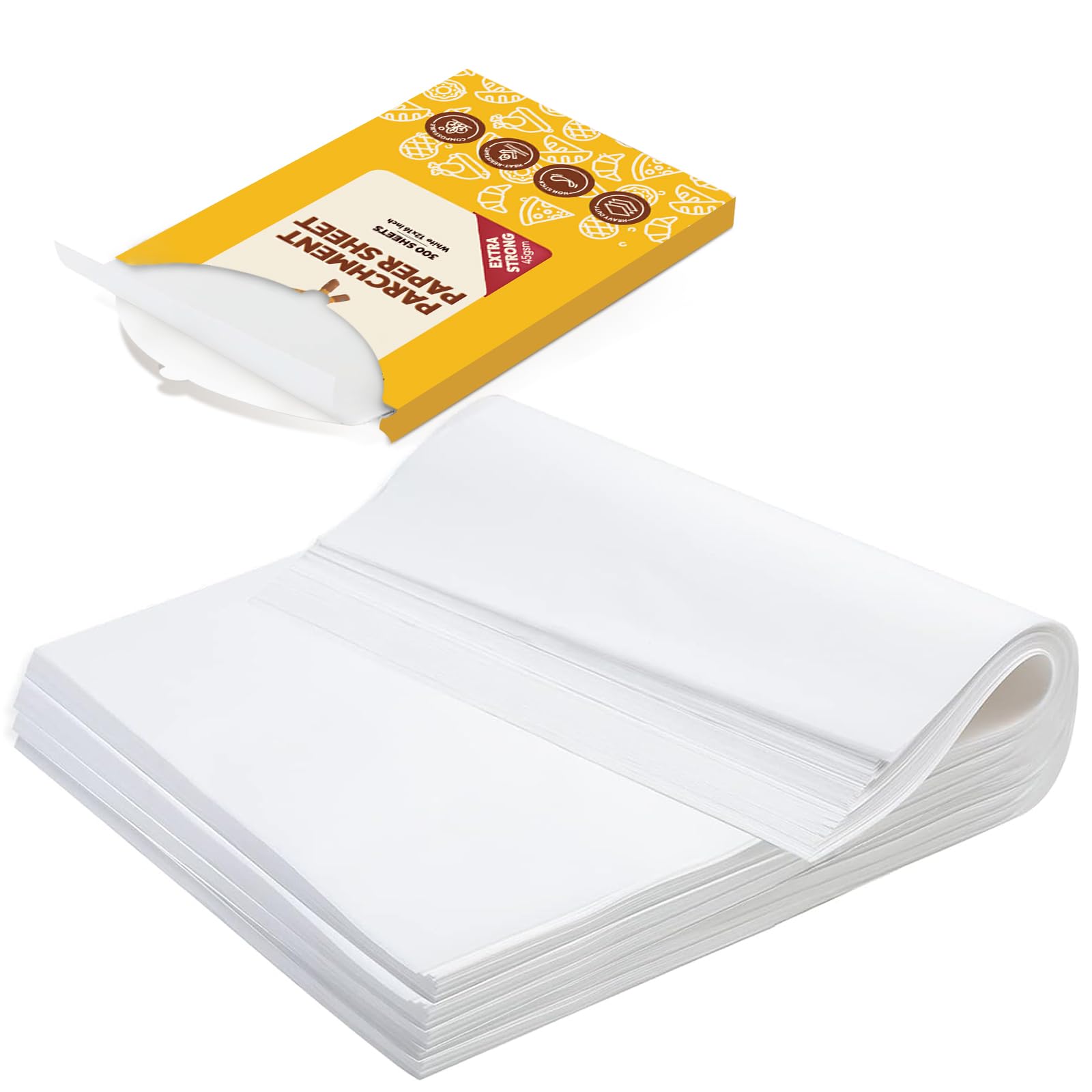 Katbite 200pcs 12x16 in Heavy Duty Flat Parchment Paper, Parchment