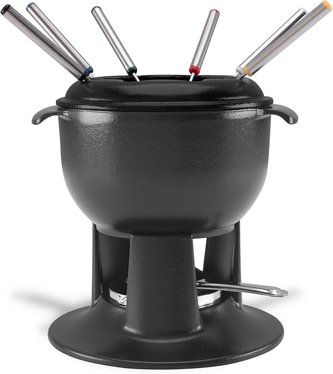 Chasseur Cast Iron Fondue Set 21cm - Matte Black - AfterPay & zipPay Available