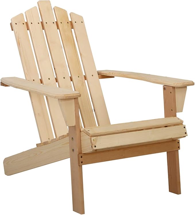 Gardeon Outdoor Sun Lounge Beach Chairs Table Setting Wooden Adirondack Patio Chair Light Wood