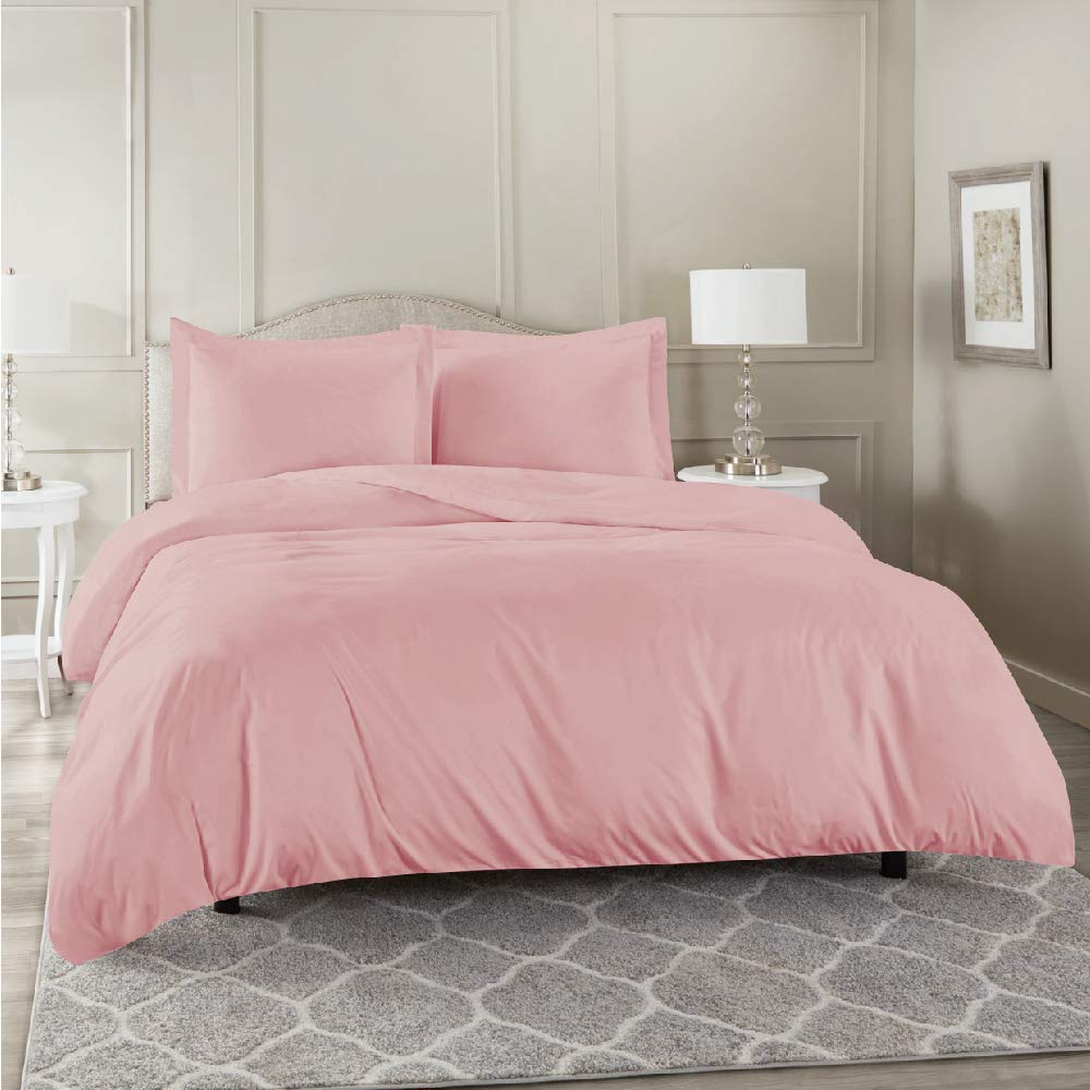Luxor 100% Cotton 1000TC Single/King Single/Double/Queen/King/Super King Quilt/Duvet Cover Set - Blush (Double)
