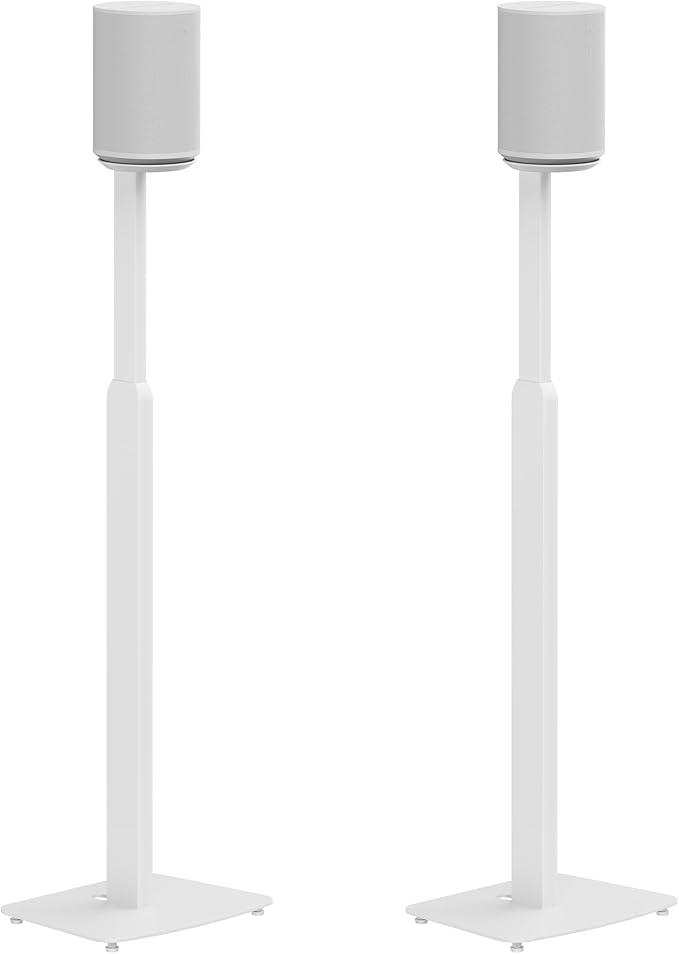 ynVISION Adjustable Floor Stand Compatible with Sonos Era 100 and Era 300 - White 2 Pack (Pair)