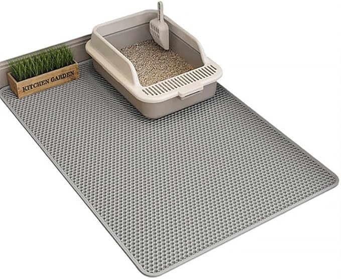 Large Double Layer Litter Mat Waterproof Non Slip Cat Trapping Pad Easy to Clean 90x60cm