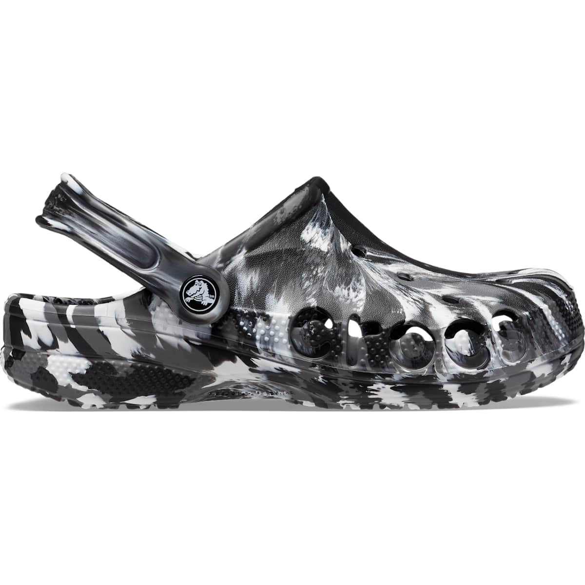 Crocs Unisex Baya Marbled Clogs Black/White M4/W6