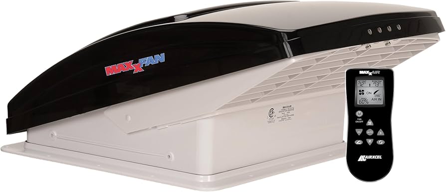 Maxx Air 00-07500K Maxxfan Deluxe with Remote - Smoke, Black