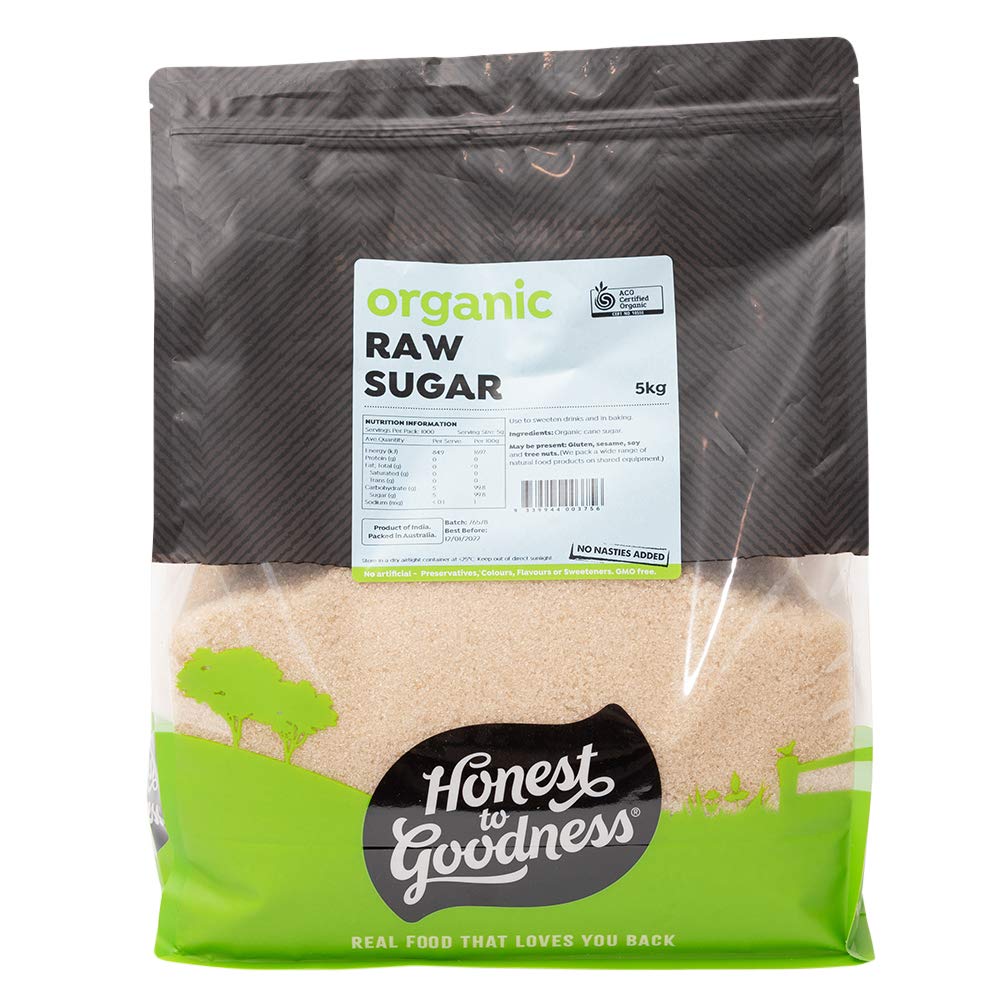 Organic Raw Sugar 5kg | Vegan | Dairy Free | Honest To Goodness