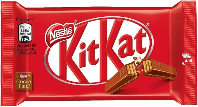 Nestle Kit Kat 4 Finger Chocolate Bar 45 G (Pack of 48)